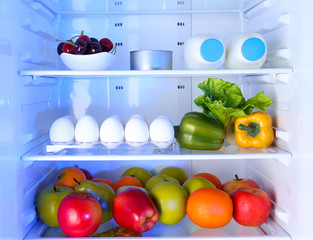 Refrigerator full of food