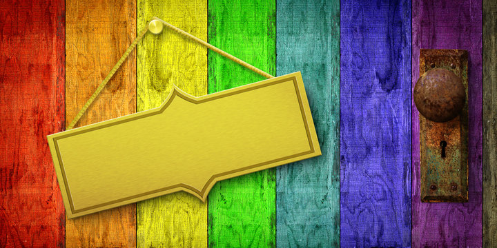 Regenbogenholzwand