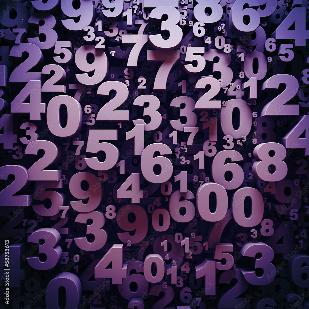 Poster abstract 3d numbers background computer generated render