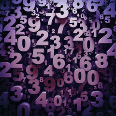 Abstract 3D numbers background computer generated render © 123dartist