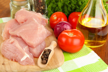 Raw turkey meat close up