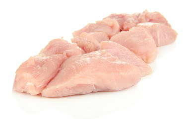 Raw turkey meat isolated on white