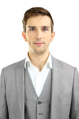 Young man isolated on white