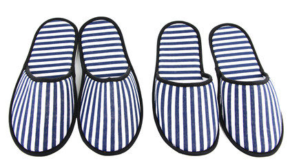 Striped slippers isolated on white