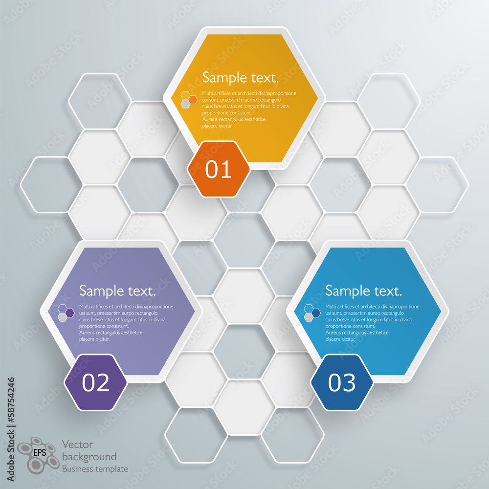 Canvas Prints infographics vector background honeycomb structure