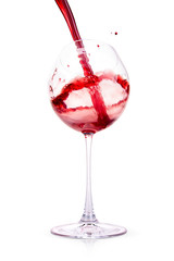 Splash of wine isolated