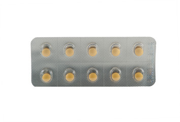 Yellow tablet in pack