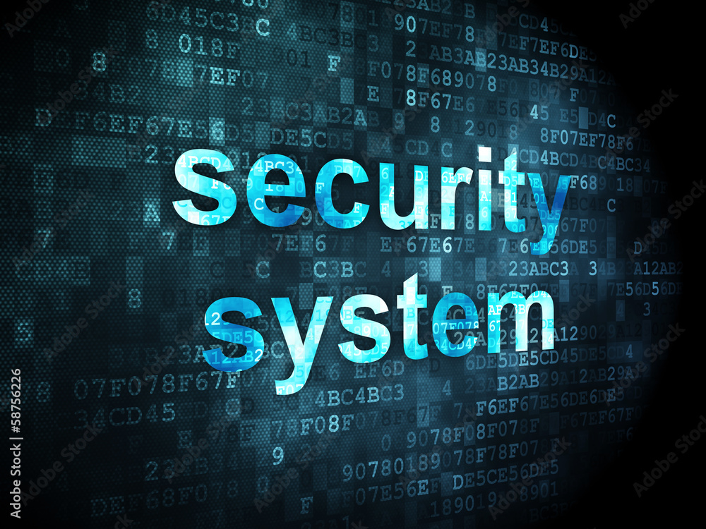 Poster security concept: security system on digital background