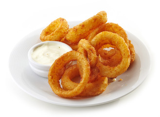onion rings and dip sauce