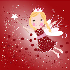 Christmas fairy vector