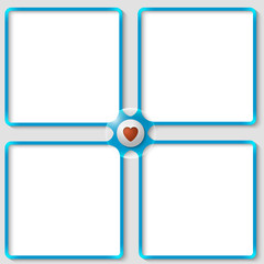 four vector associated text frames with heart