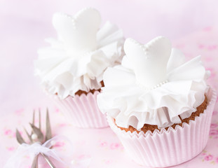 Beautiful cupcakes for wedding or little ballerina.