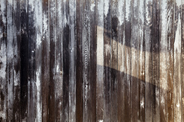 aged painted wooden fence, naturally weathered