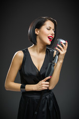 Half-length portrait of female singer