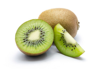 Juicy kiwi fruit isolated on white background