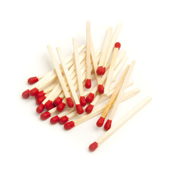 Red matches isolated on a white background
