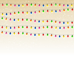 Christmas garland with snow