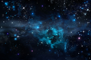 starry sky in the open space