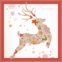Vector Illustration of a Stylized Christmas Reindeer
