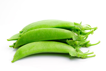 green beans on white background