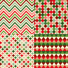 seamless christmas colors geometric pattern - 58762068