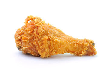 Golden brown fried chicken drumsticks