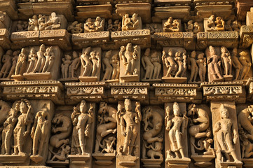 Sculptures of Kandariya Mahadeva Temple, Khajuraho, India