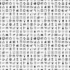 seamless 100 doodle business pattern