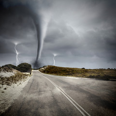 Tornado on road
