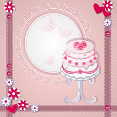 congratulation scrapbooking card with cake