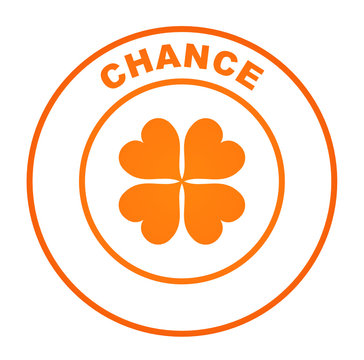 chance sur bouton web rond orange