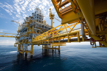 Oil and gas platform in offshore ,in the sea