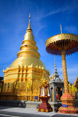 Fototapeta premium Wat phra that hariphunchai was a measure of the Lamphun,Thailand