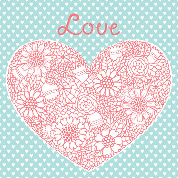 Fototapeta Floral heart