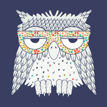 Fototapeta Owl in glasses