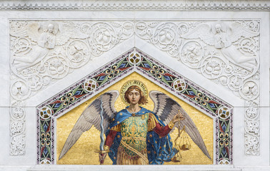 Fototapeta na wymiar Saint Michael od kościoła St Spyridon w Triest, Włochy
