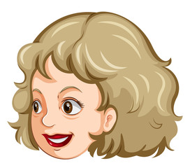 A head of a pretty lady