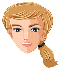 A head of a blonde girl