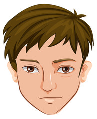 A head of a serious gentleman