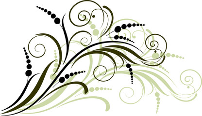 Abstract background with decorative branch. Vector illustration.
