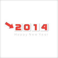 Happy new year 2014 text design with arrow