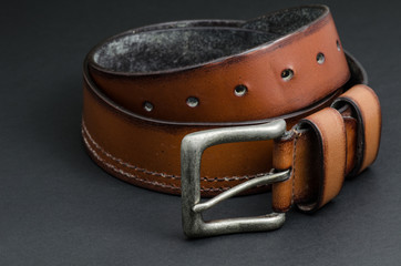 Beautiful brown leather belt
