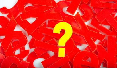 question mark letter closeup