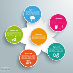 Colored Flower Infographic 5 Options