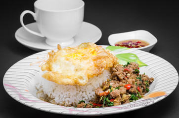stir-fried pork and basil