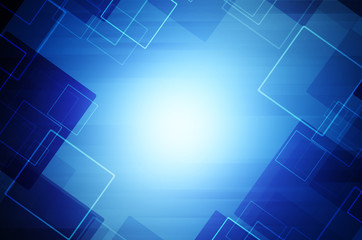 Bright blue hi-tech abstract background.