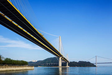 Obraz premium Suspension bridge in Hong Kong