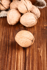 walnuts on a old wooden table