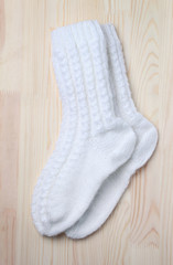 white knitted socks