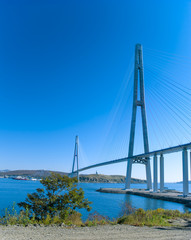 Bridge over the Eastern Bosphorus Strait, Vladivostok, Russia
